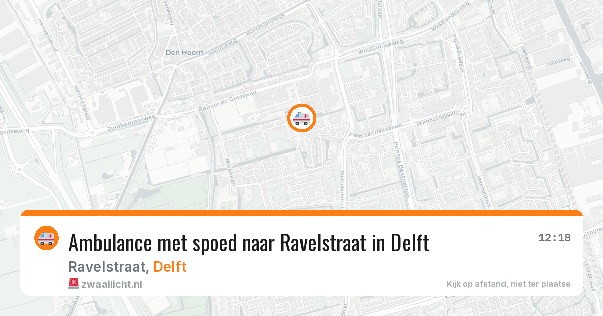 Ambulance met spoed naar Ravelstraat in Delft — 8 jun 2026