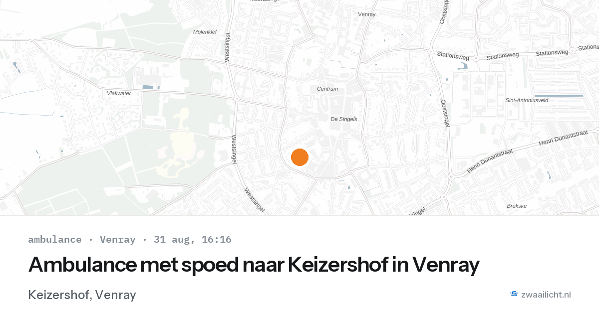 Ambulance met spoed naar Keizershof in Venray — 31 aug 2026