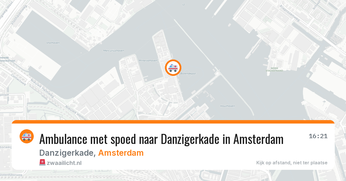 Ambulance met spoed naar Danzigerkade in Amsterdam — 5 aug 2026