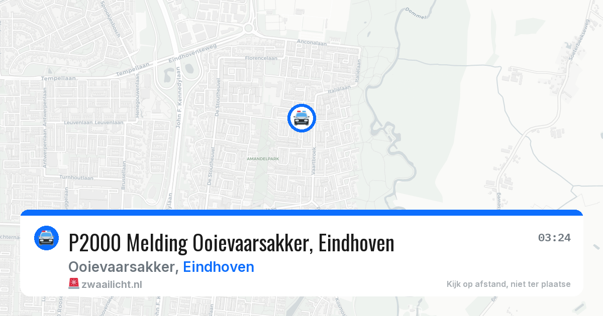 P2000 Melding Ooievaarsakker, Eindhoven — 24 mrt 2026