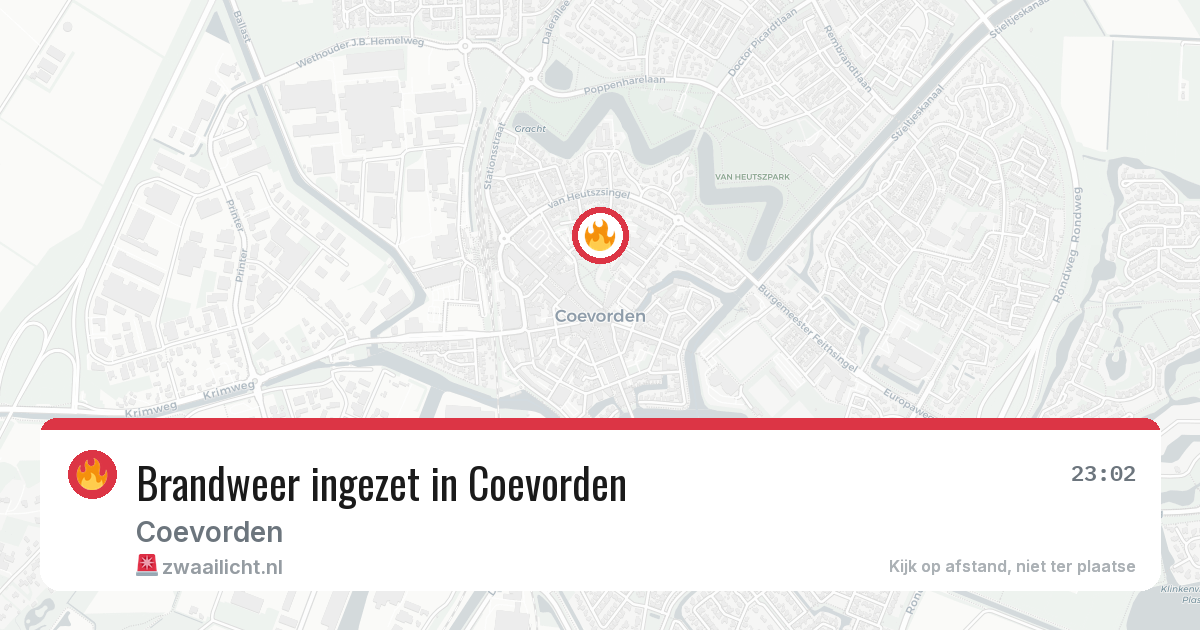 Brandweer ingezet in Coevorden — 23 mei 2026 | 🚨 Zwaailicht.nl