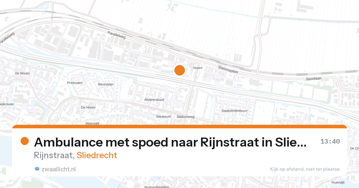 Ambulance met spoed naar Rijnstraat in Sliedrecht — 28 aug 2026