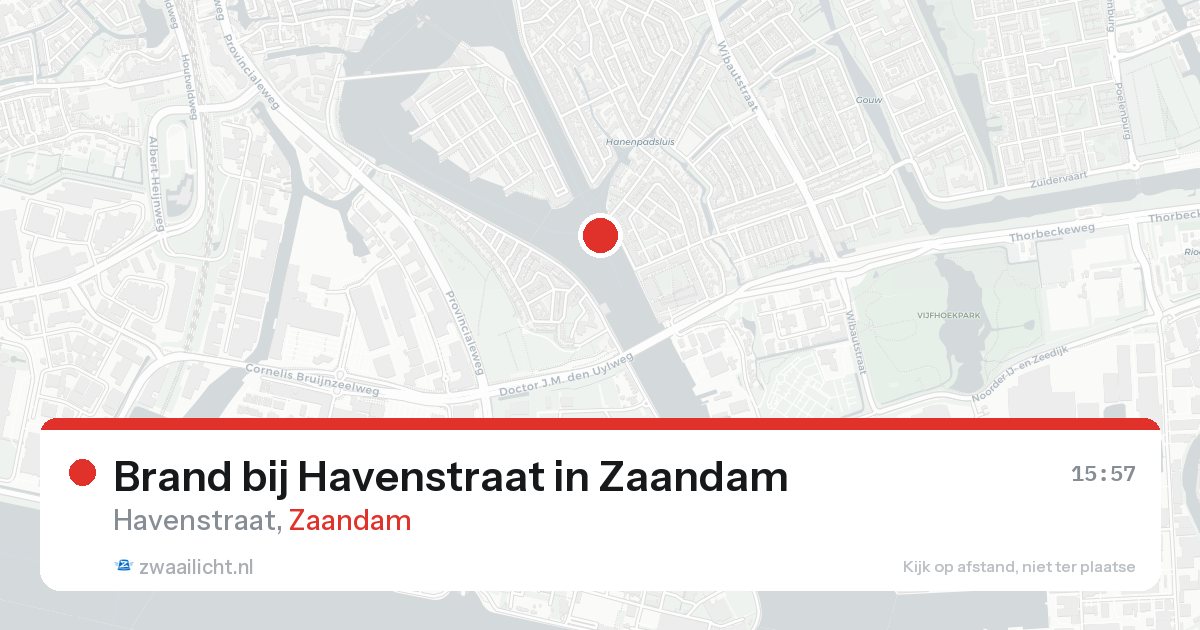 Brand bij Havenstraat in Zaandam — 15 aug 2026