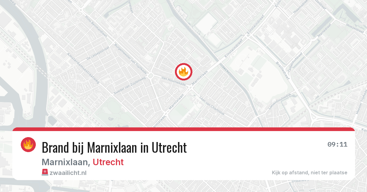 Brand bij Marnixlaan in Utrecht — 11 aug 2026