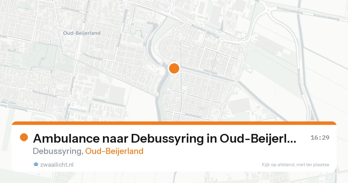 Ambulance naar Debussyring in Oud-Beijerland — 29 jun 2026