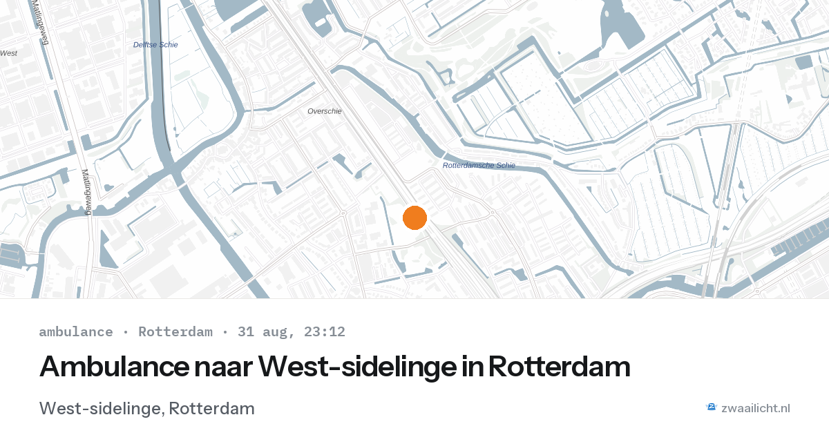 Ambulance naar West-sidelinge in Rotterdam — 31 aug 2026