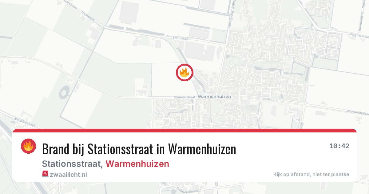 Brand bij Stationsstraat in Warmenhuizen — 16 jun 2026