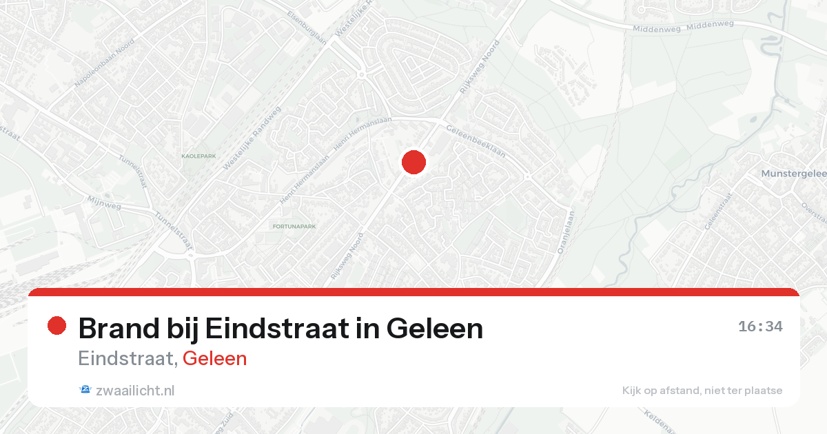 Brand bij Eindstraat in Geleen — 16 aug 2026