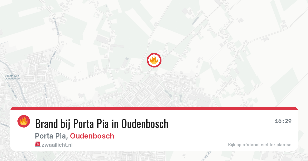 Brand bij Porta Pia in Oudenbosch — 24 jul 2026