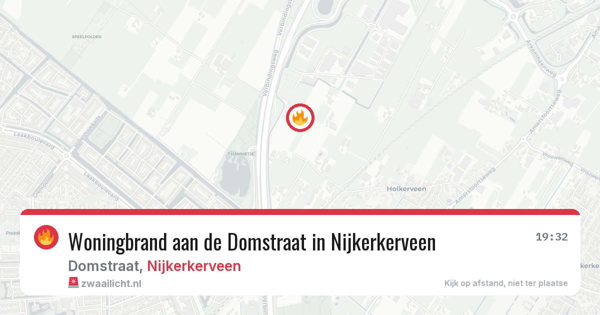 Woningbrand aan de Domstraat in Nijkerkerveen — 10 mei 2026