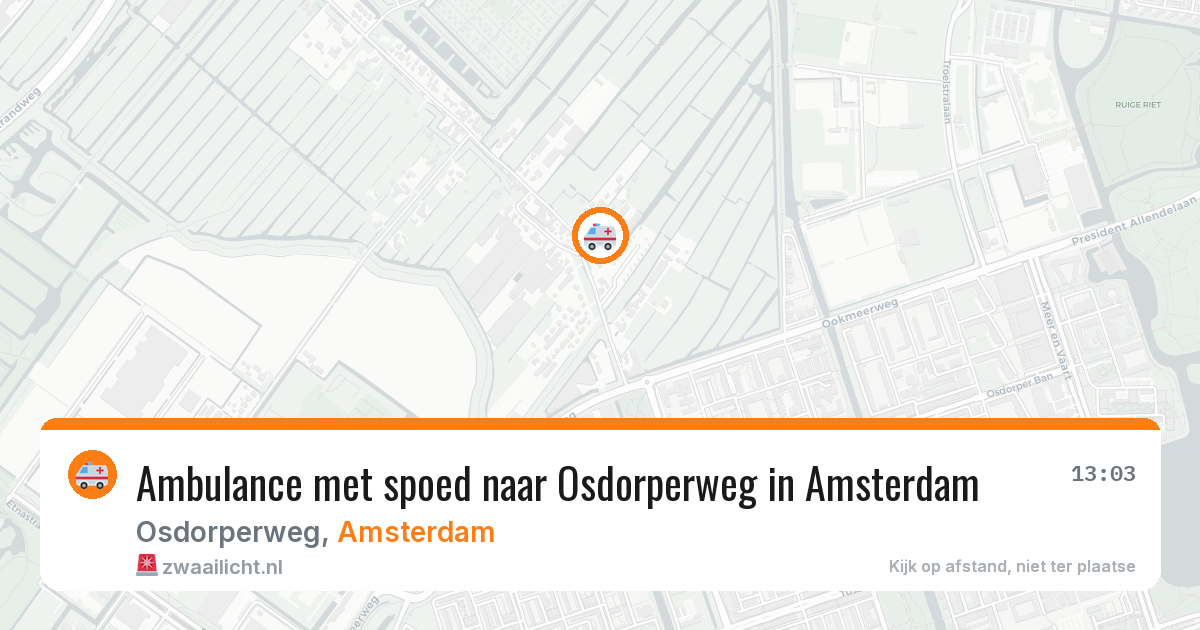 Ambulance met spoed naar Osdorperweg in Amsterdam — 12 aug 2026