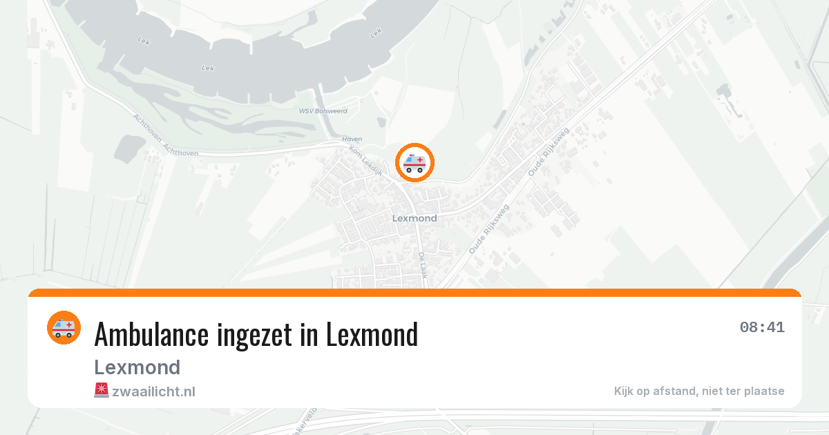 Ambulance ingezet in Lexmond — 1 jun 2026
