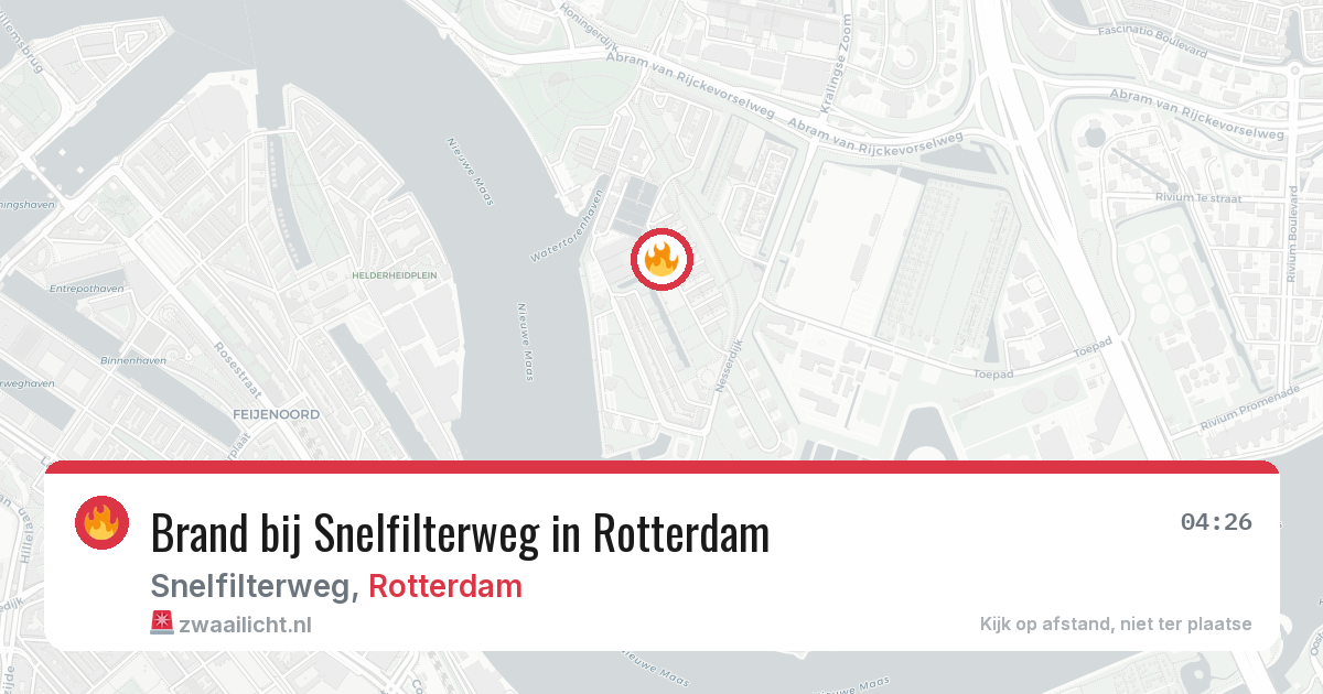 Brand bij Snelfilterweg in Rotterdam — 1 jul 2026