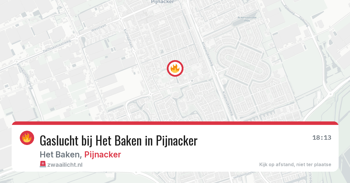 Gaslucht bij Het Baken in Pijnacker — 4 apr 2026