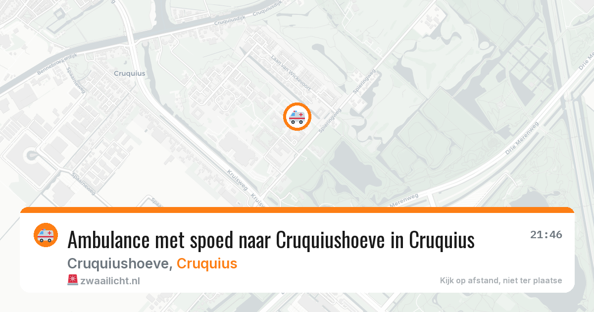 Ambulance met spoed naar Cruquiushoeve in Cruquius — 21 jun 2026