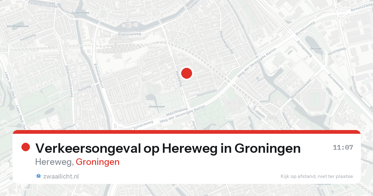 Verkeersongeval op Hereweg in Groningen — 14 aug 2026