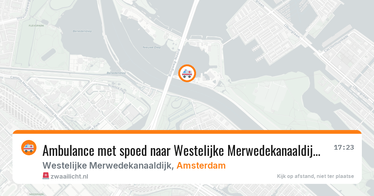 Ambulance met spoed naar Westelijke Merwedekanaaldijk in Amsterdam — 30 mrt 2026