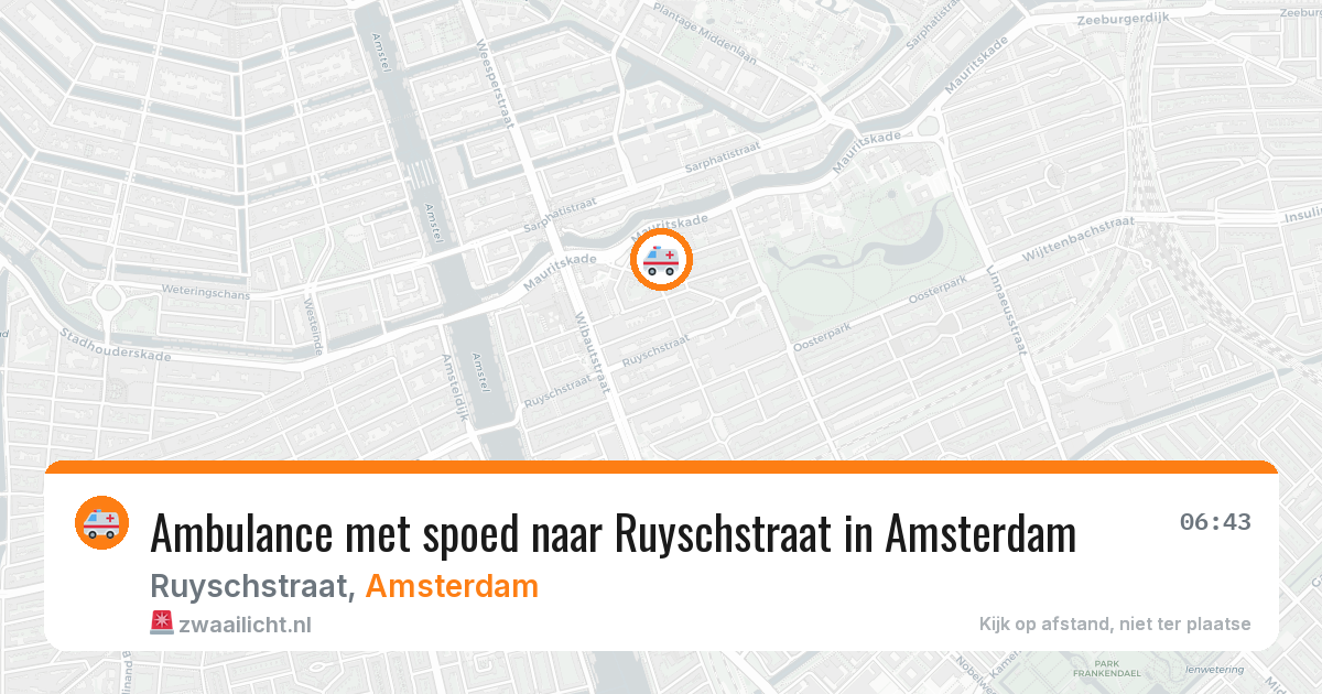Ambulance met spoed naar Ruyschstraat in Amsterdam — 27 apr 2026