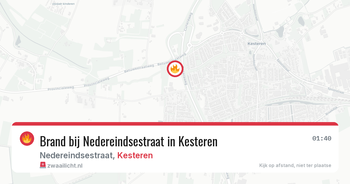 Brand bij Nedereindsestraat in Kesteren — 21 feb 2026