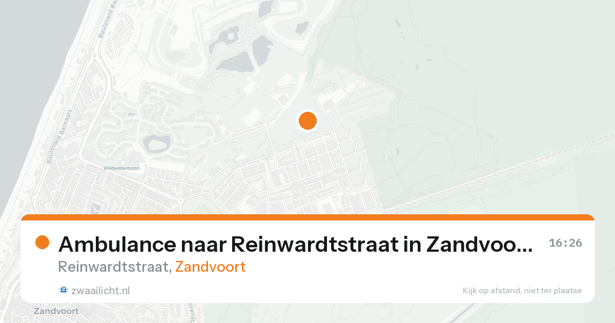 Ambulance naar Reinwardtstraat in Zandvoort — 25 aug 2026