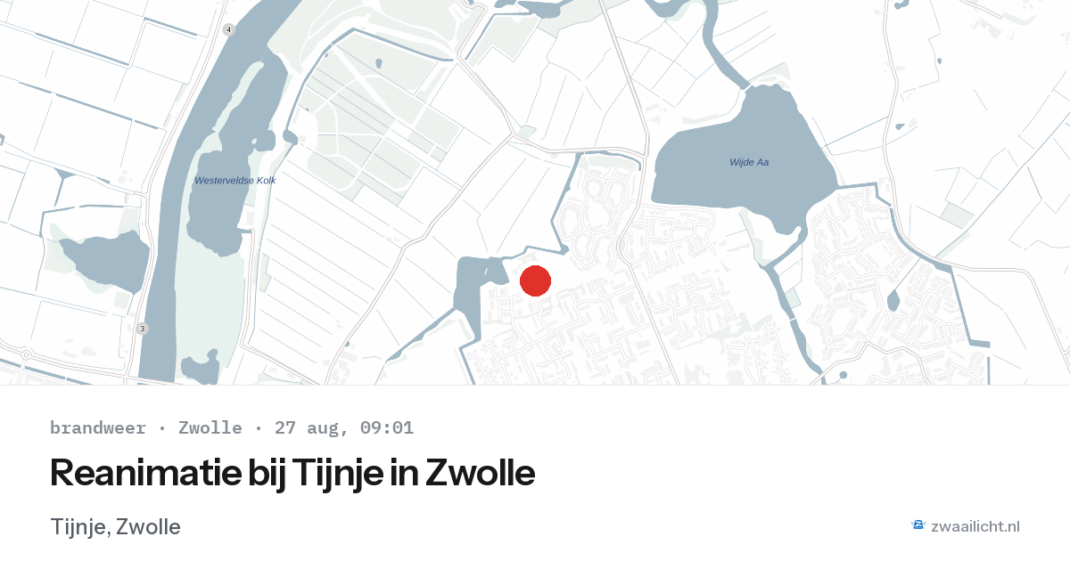 Reanimatie bij Tijnje in Zwolle — 27 aug 2026