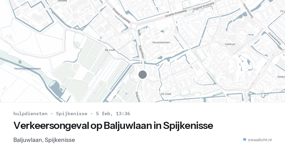 Verkeersongeval op Baljuwlaan in Spijkenisse — 5 feb 2026