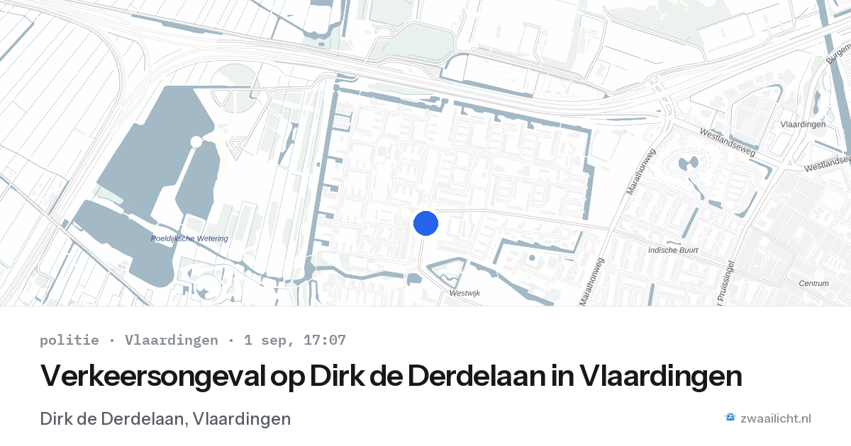 Verkeersongeval op Dirk de Derdelaan in Vlaardingen — 1 sep 2026