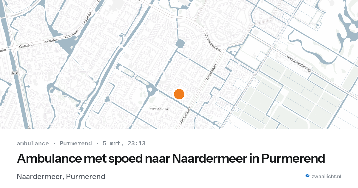 Ambulance met spoed naar Naardermeer in Purmerend — 5 mrt 2026
