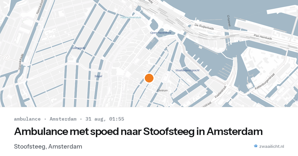 Ambulance met spoed naar Stoofsteeg in Amsterdam — 30 aug 2026