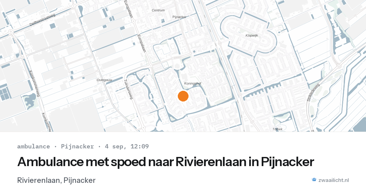 Ambulance met spoed naar Rivierenlaan in Pijnacker — 4 sep 2026