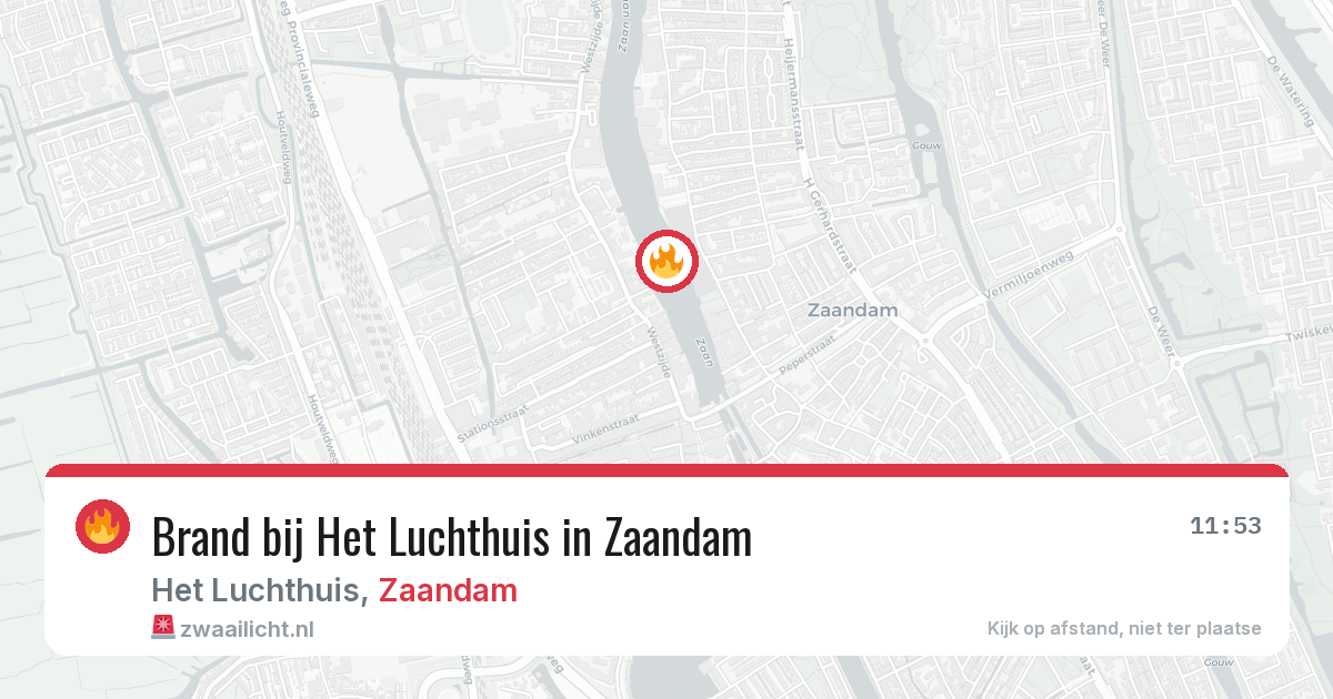 Brand bij Het Luchthuis in Zaandam — 6 aug 2026