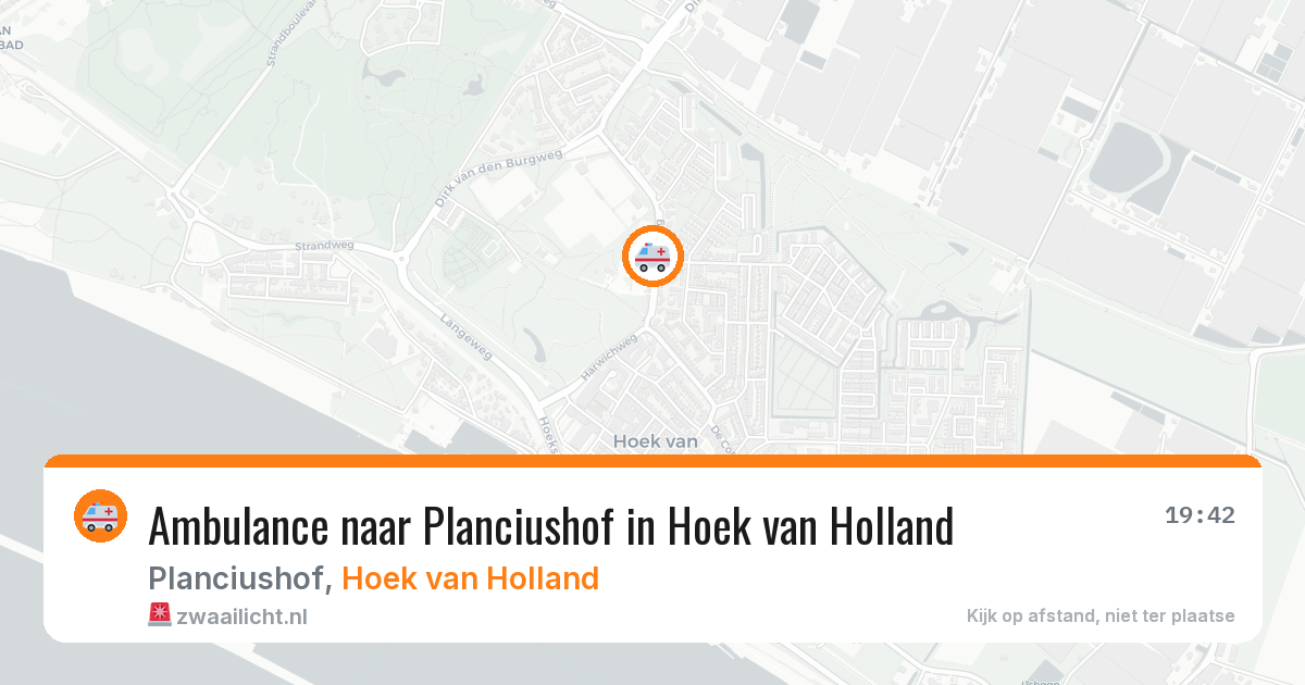Ambulance naar Planciushof in Hoek van Holland — 9 jul 2026