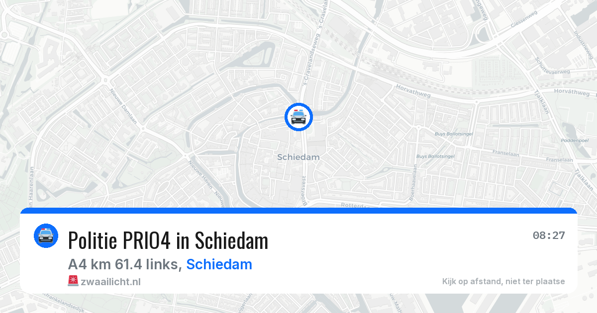 Politie PRIO4 in Schiedam — 6 aug 2026 | 🚨 Zwaailicht.nl