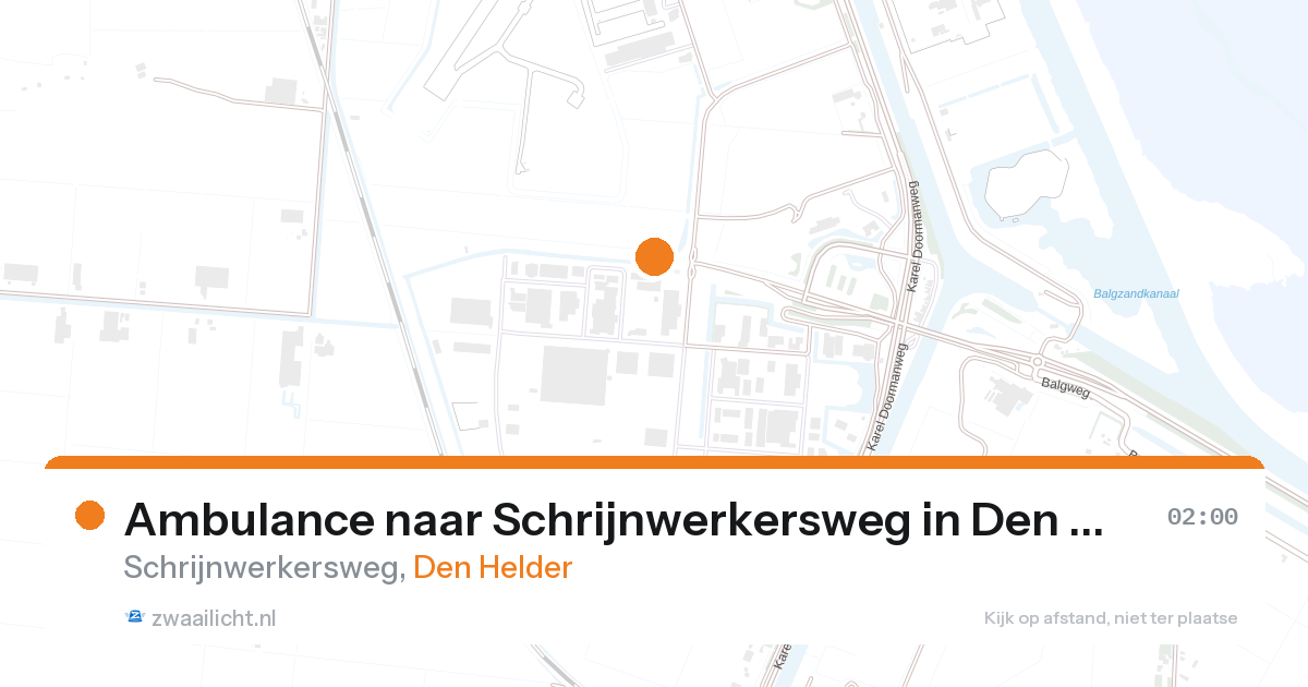 Ambulance naar Schrijnwerkersweg in Den Helder — 27 aug 2026