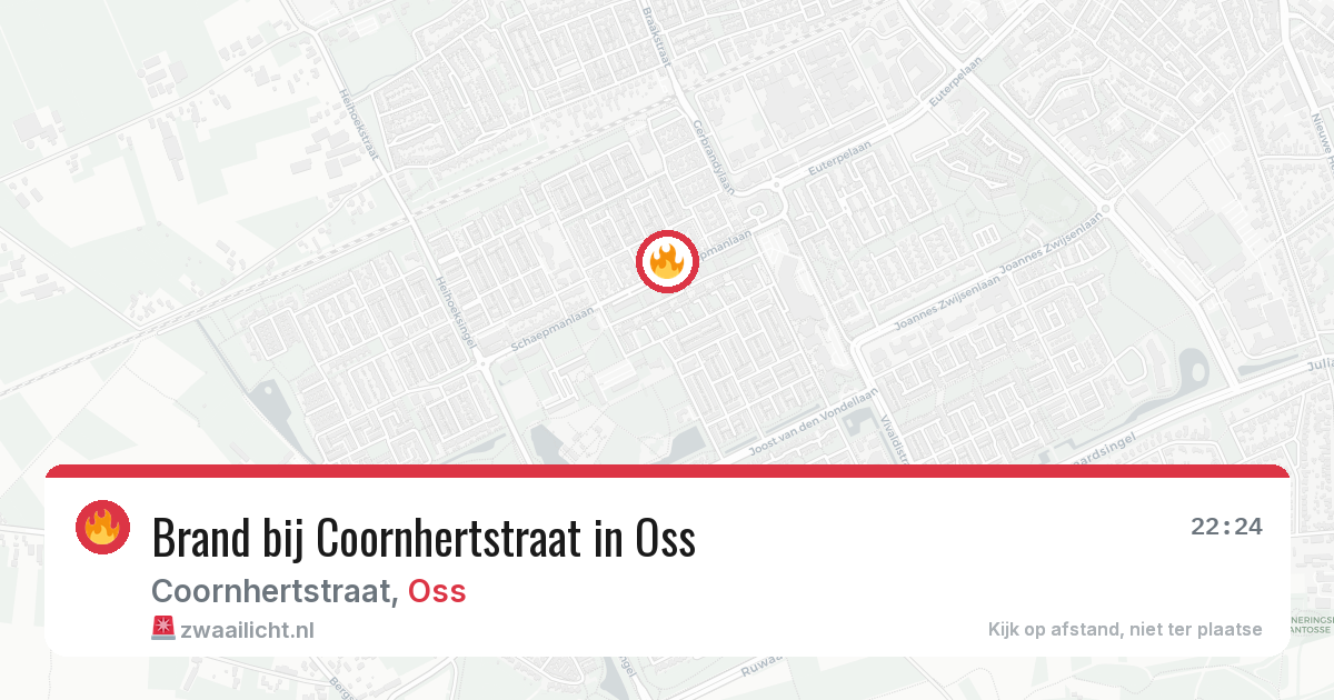 Brand bij Coornhertstraat in Oss — 2 aug 2026
