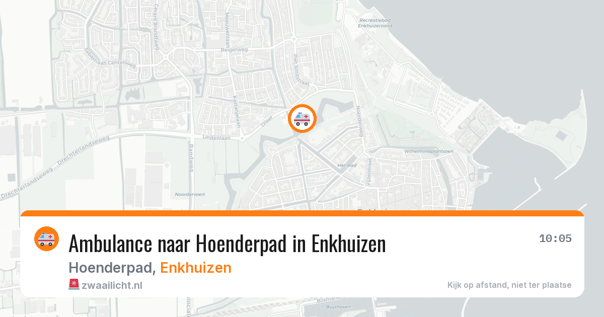 Ambulance naar Hoenderpad in Enkhuizen — 19 mei 2026