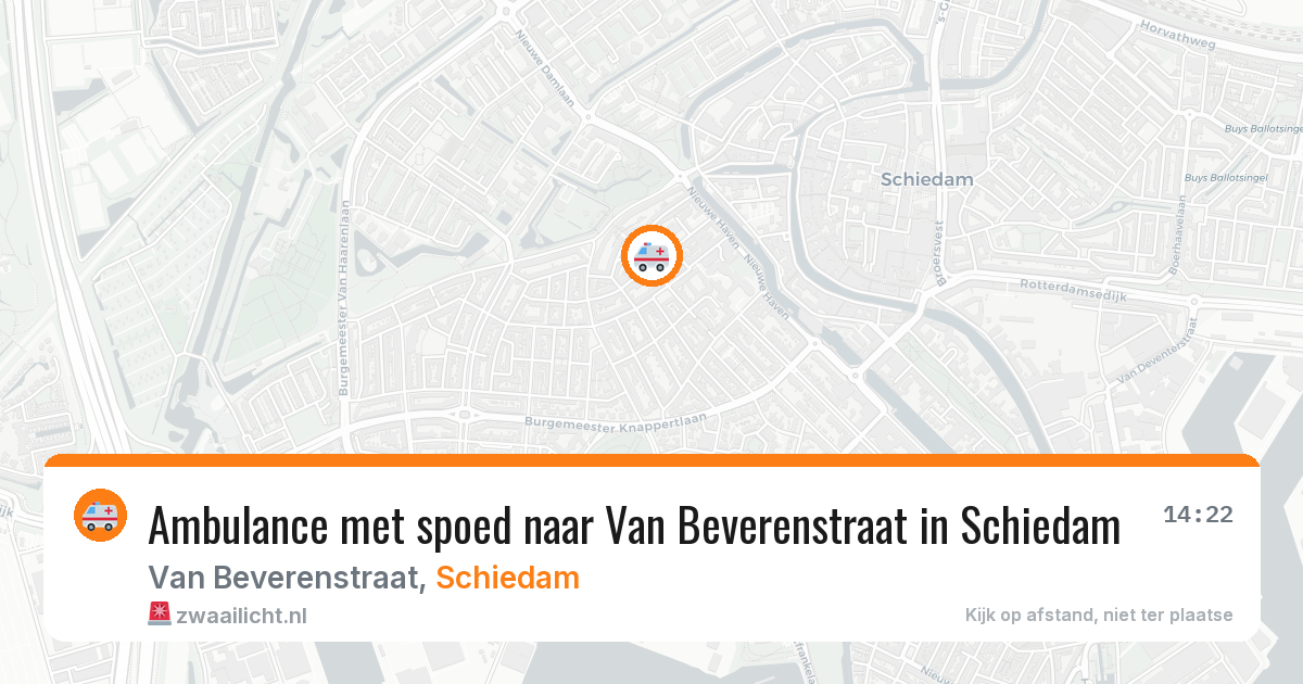 Ambulance met spoed naar Van Beverenstraat in Schiedam — 25 jun 2026
