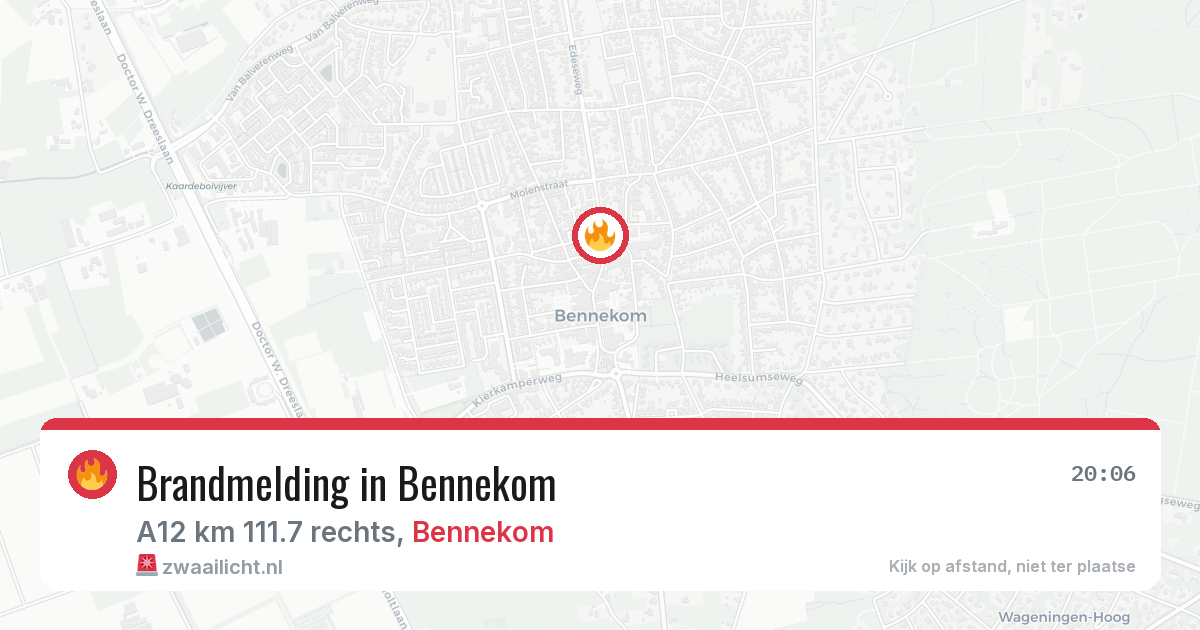 Brandmelding in Bennekom — 17 jun 2026