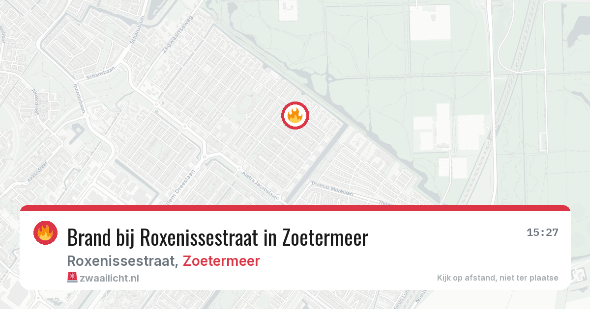 Brand bij Roxenissestraat in Zoetermeer — 4 jun 2026
