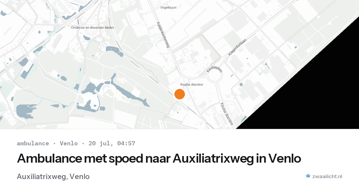 Ambulance met spoed naar Auxiliatrixweg in Venlo — 20 jul 2026