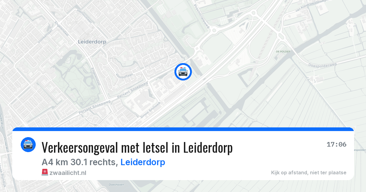 Verkeersongeval met letsel in Leiderdorp — 13 aug 2026