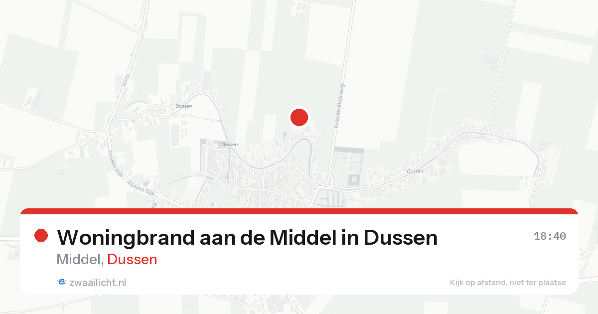 Woningbrand aan de Middel in Dussen — 17 aug 2026