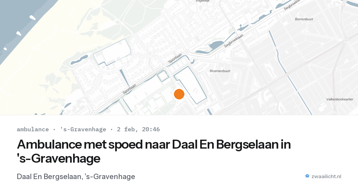 Ambulance met spoed naar Daal En Bergselaan in 's-Gravenhage — 2 feb 2026
