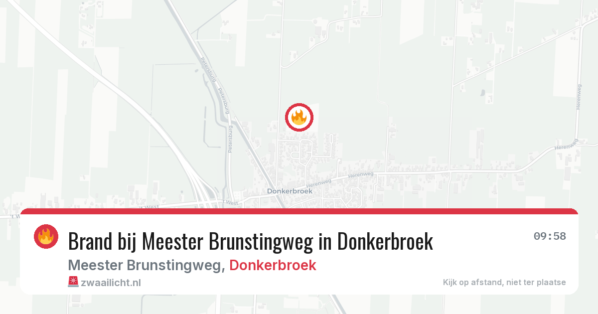 Brand bij Meester Brunstingweg in Donkerbroek — 1 mrt 2026