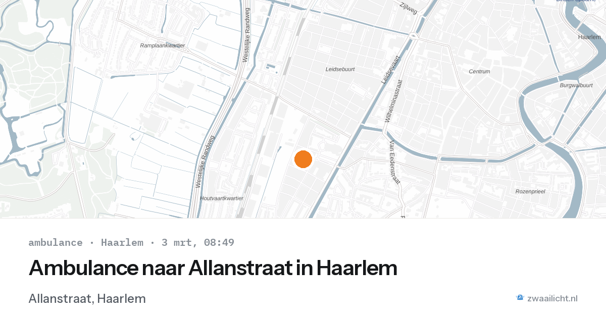 Ambulance naar Allanstraat in Haarlem — 3 mrt 2026