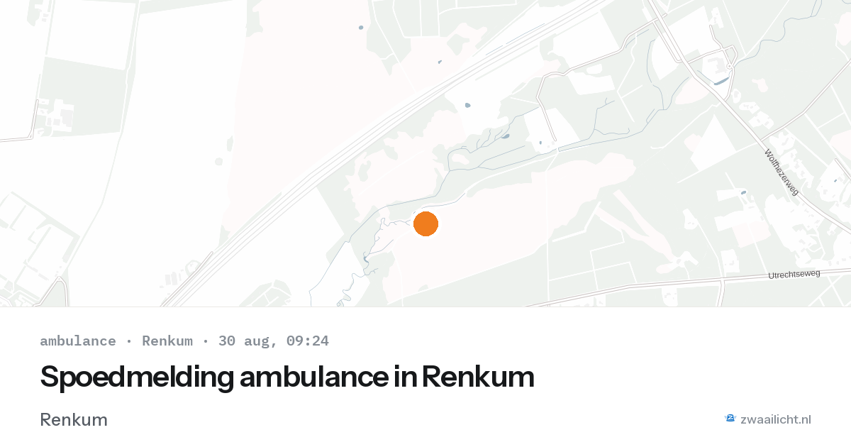 Spoedmelding ambulance in Renkum — 30 aug 2026