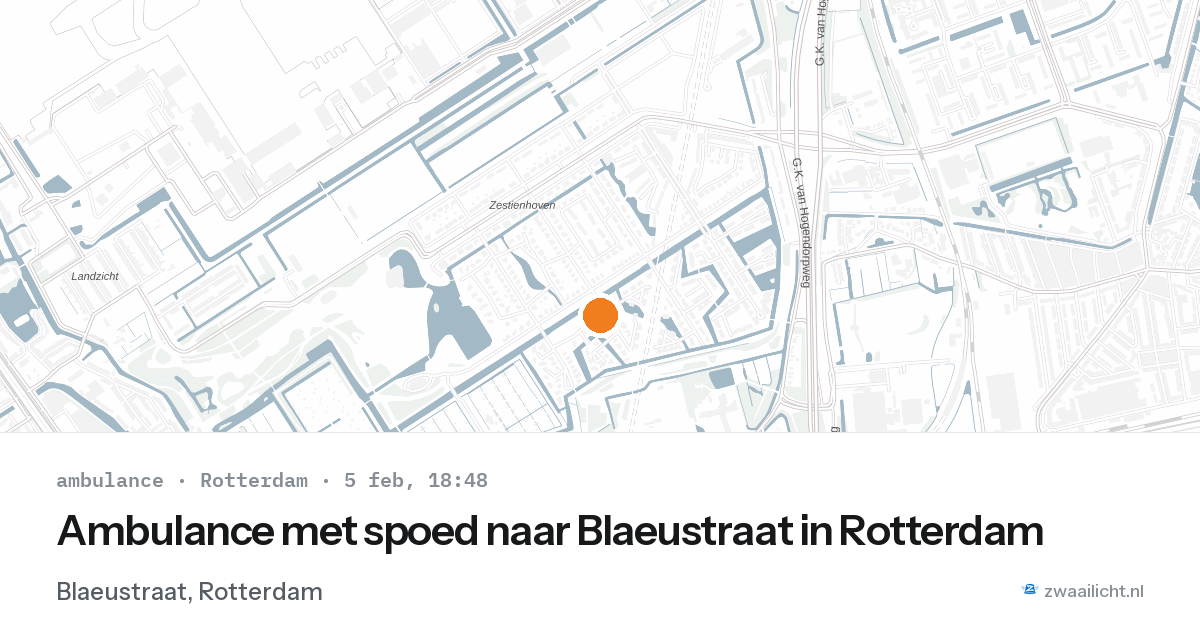 Ambulance met spoed naar Blaeustraat in Rotterdam — 5 feb 2026