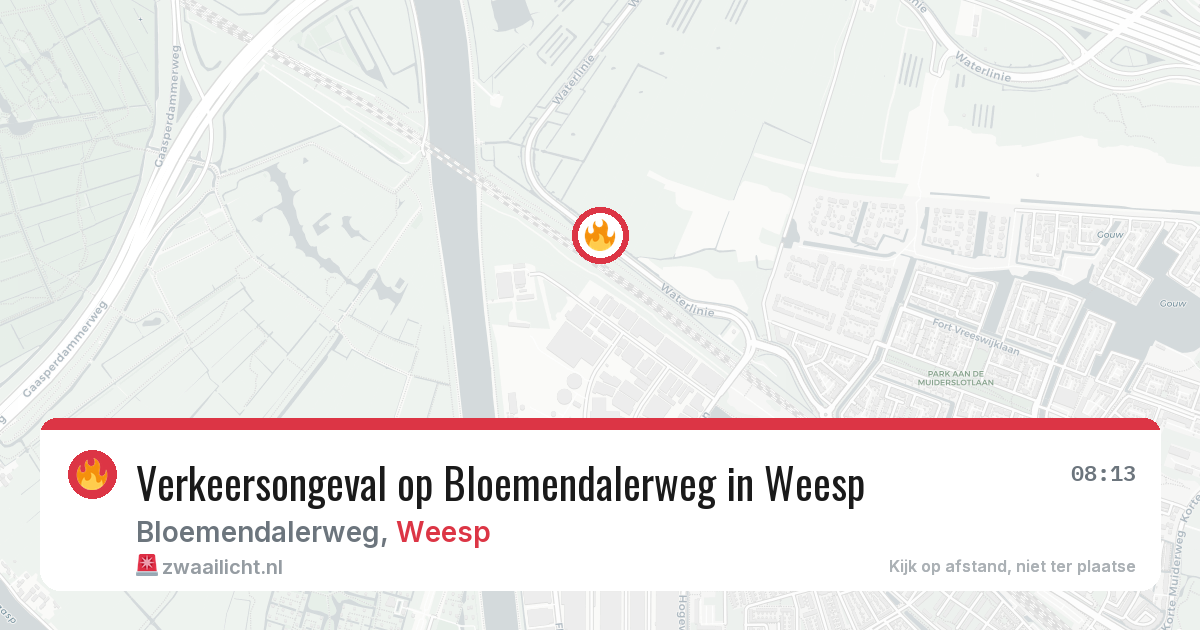 Verkeersongeval op Bloemendalerweg in Weesp — 28 apr 2026