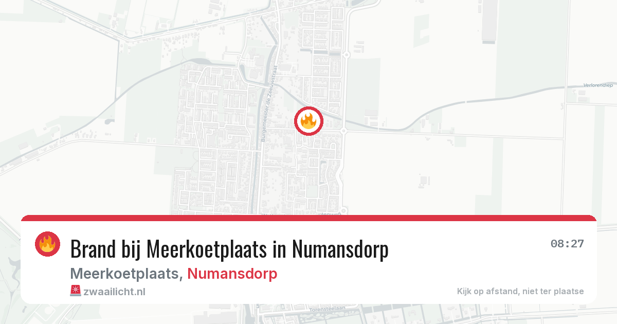 Brand bij Meerkoetplaats in Numansdorp — 1 jul 2026