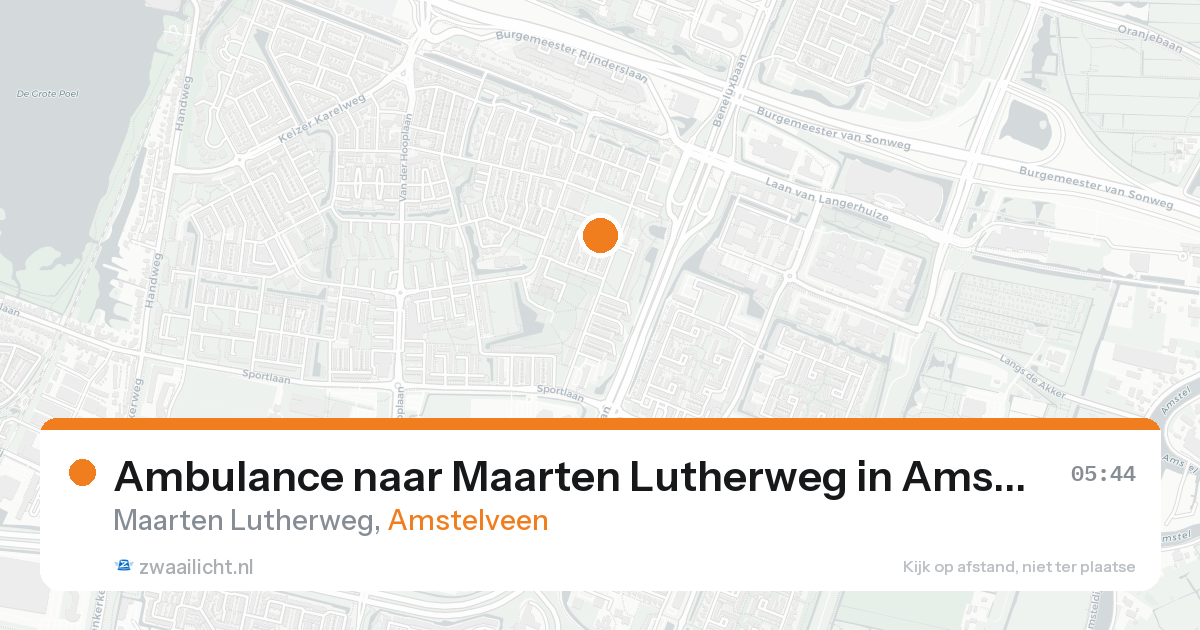 Ambulance naar Maarten Lutherweg in Amstelveen — 19 aug 2026